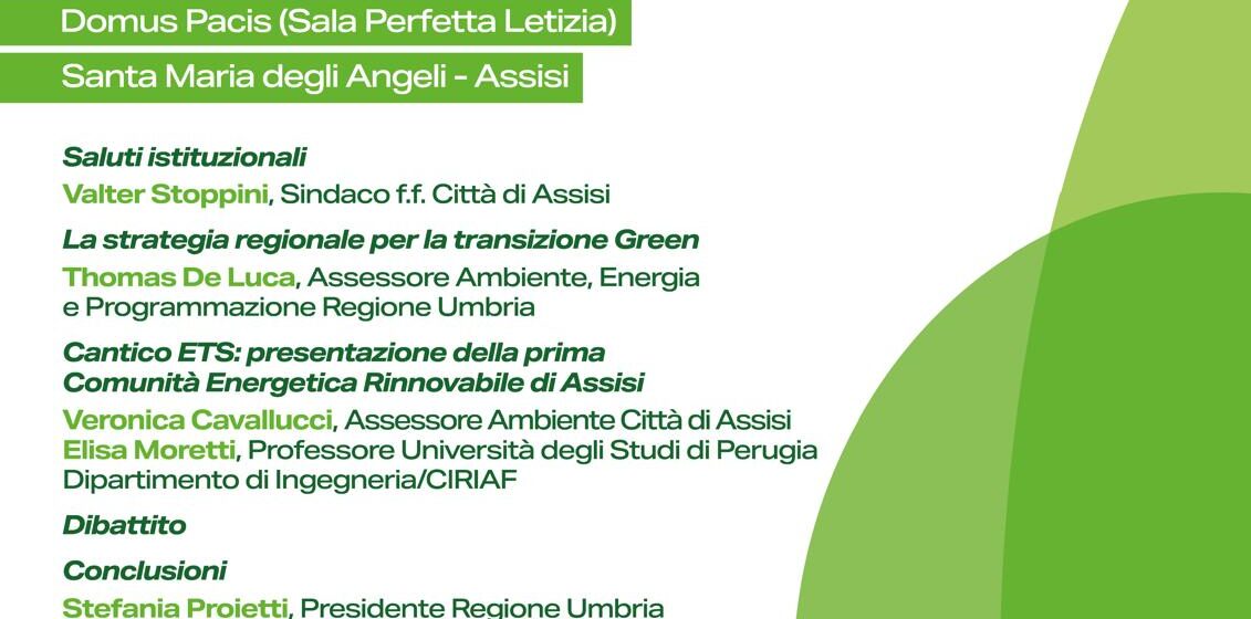 Prima Comunità energetica ad Assisi, via a manifestazioni d’interesse per aderire alla CER