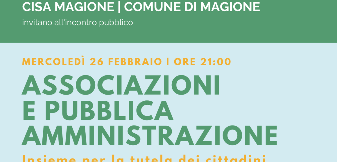 Incontro tra Associazioni e Pubblica Amministrazione: “Insieme per la tutela dei cittadini”